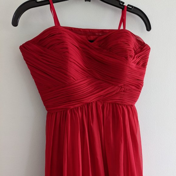 Le Chateau Strapless Chiffon Dress, Red, Size M - Picture 3 of 8